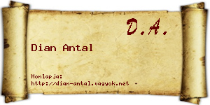Dian Antal névjegykártya